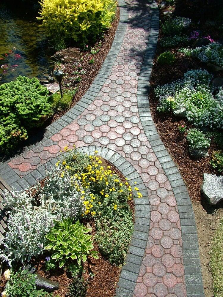 Garden pathway with elaborate pattern