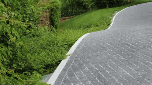 Modern Granite Cobblestone Driveway