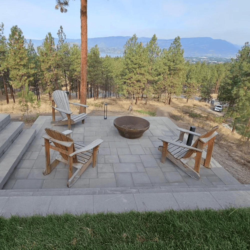 interlocking paver patio and firepit