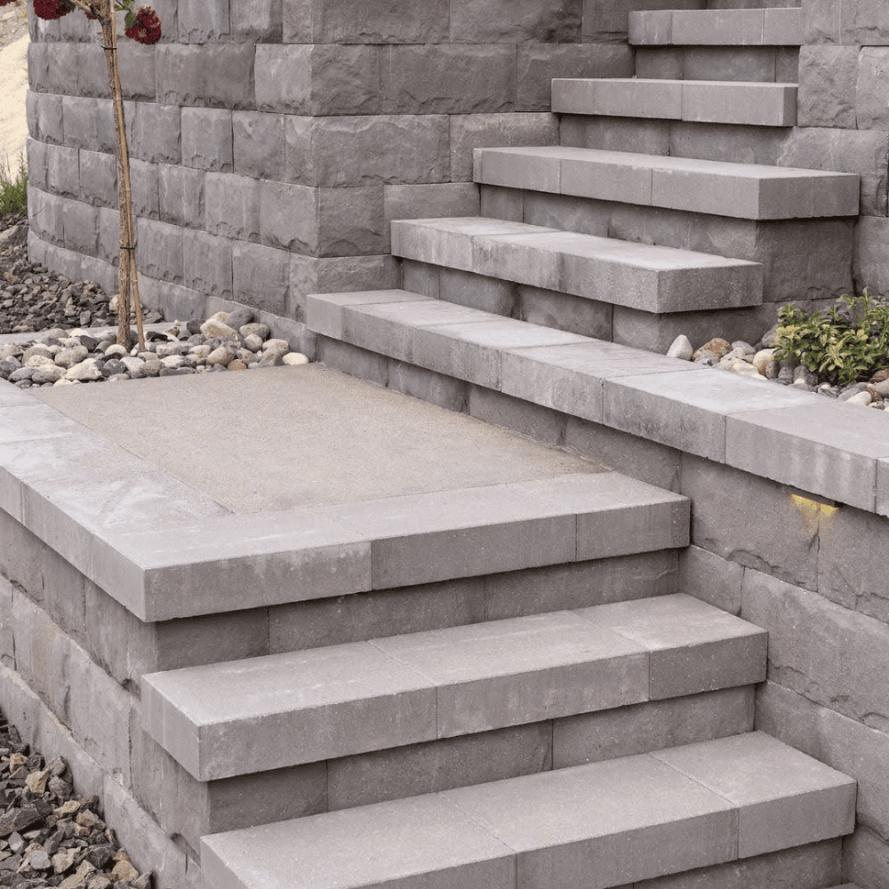 keystone concrete staircase & retaining wall