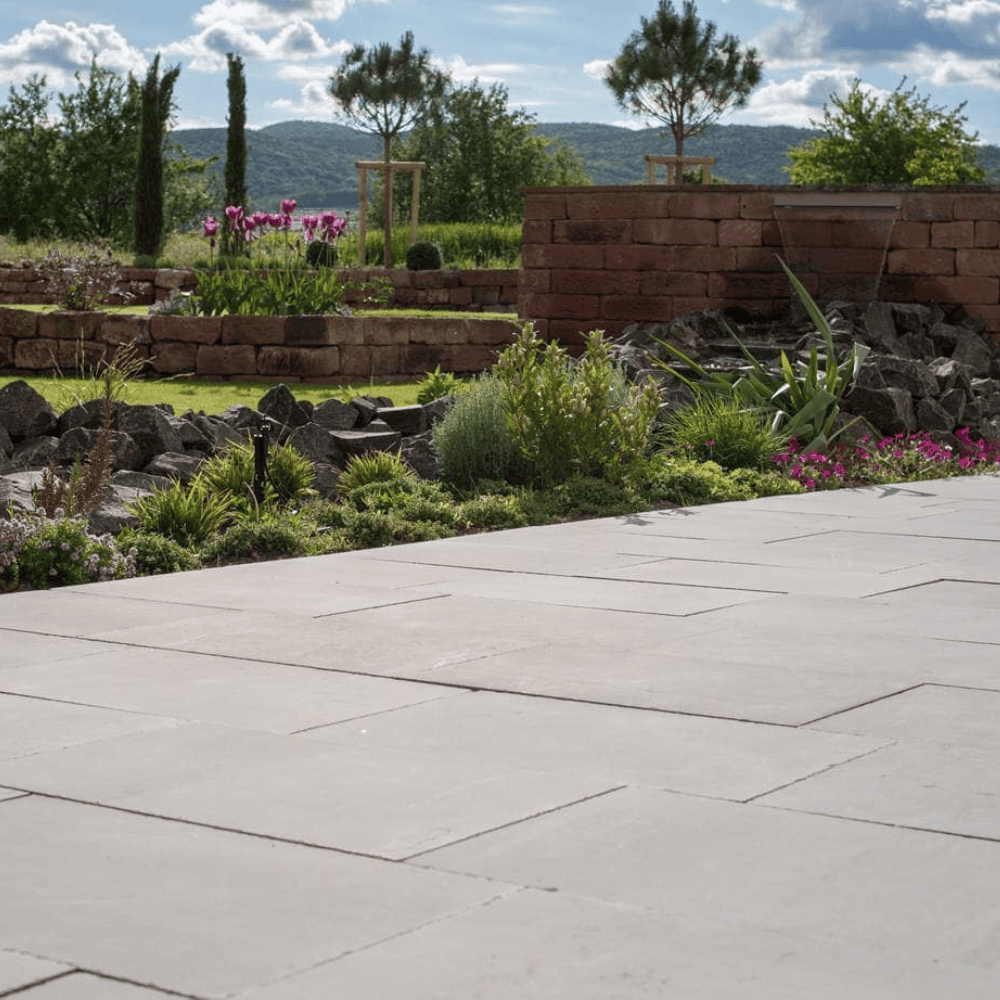 stone tiled patio
