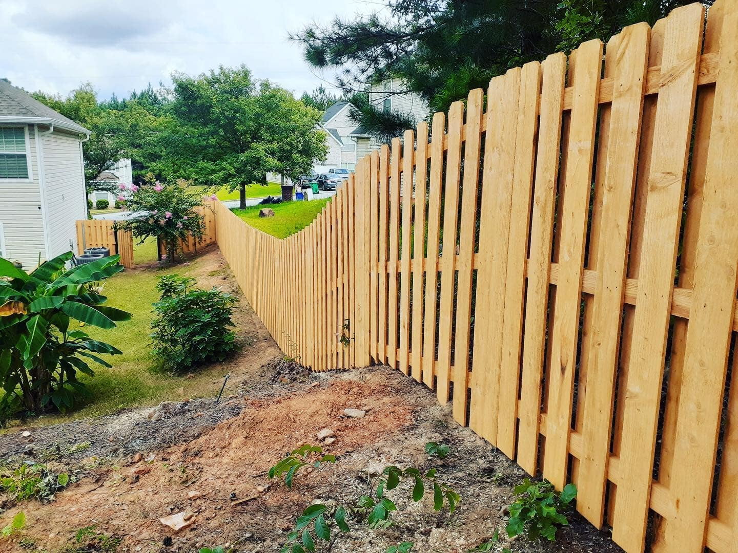 long wooden fence